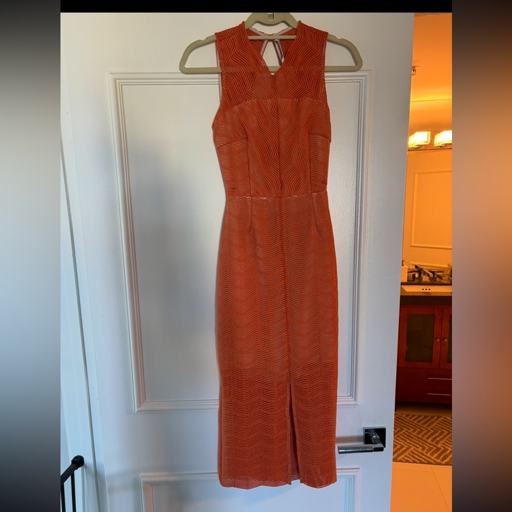 Keepsake Vibrant Orange Textured Dress